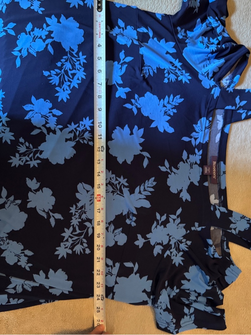 Roaman's Navy and Light Blue Floral Maxi Dress! Great for resort night out! - Picture 12 of 12